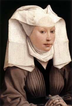  den - Dame Wearing eine Gaze Kopfschmuck Maler Rogier van der Weyden